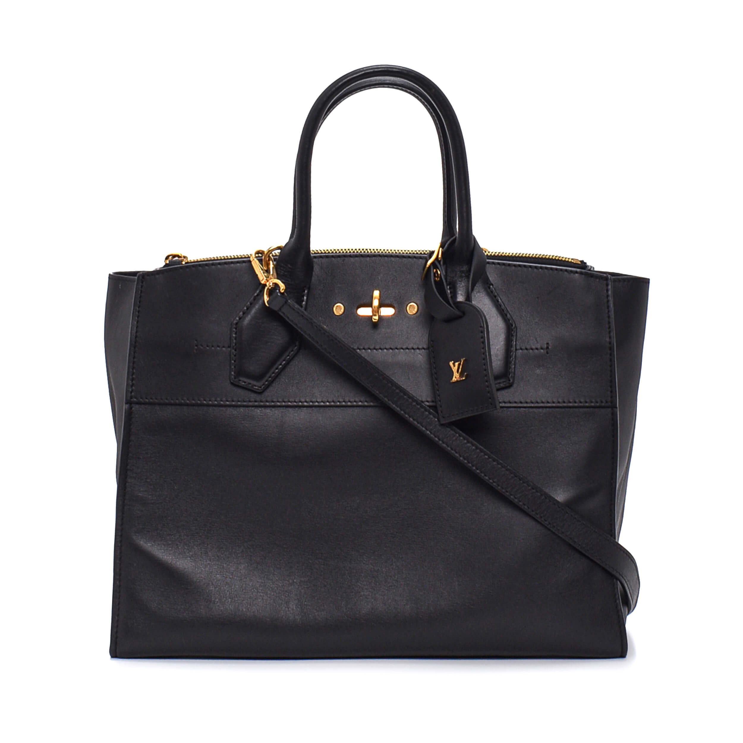 Louis Vuitton - Black Leather City Steamer GM Bag